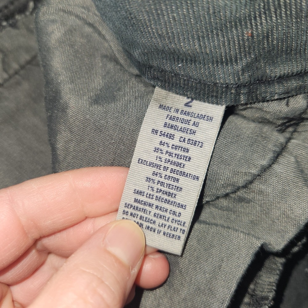 Y2k American eagle black corduroy Micro Mini skirt Grunge Punk Emo Gothic Sz 2 - Picture 5 of 7
